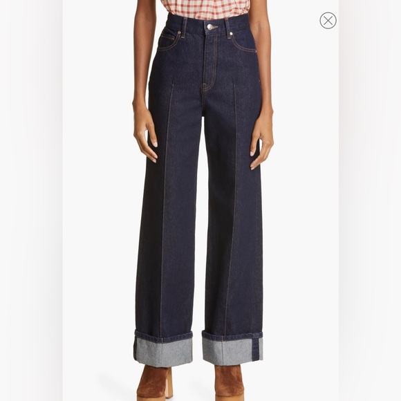 Ulla Johnson Denim - Ulla Johnson- The Genevieve Topstitch Nonstretch Jeans-size 27